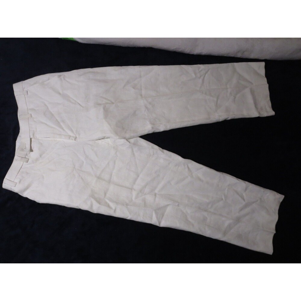 Calvin Klein 100% Linen Pants 36X34 Check Measurements